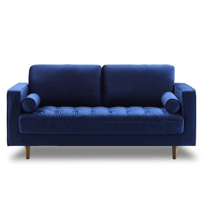 Bente Tufted Velvet Loveseat 2-Seater Sofa - Blue - GFURN